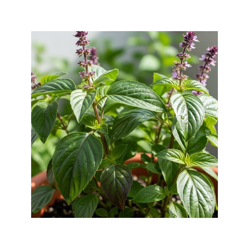 Acheter Basilic Perpétuel (Ocimum basilicum 'Purpurascens') en godet – Plante aromatique à cultiver